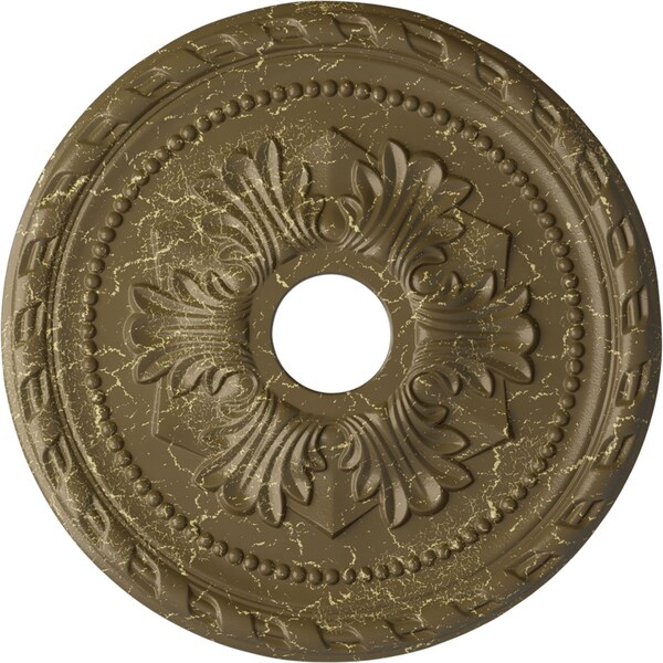 Ekena Millwork Palmetto Medallion (Canopies up to 5"), 20 7/8"OD x 3 5/8"ID x 1 5/8"P, Mississippi Mud Crackle CM20PMMMC - main